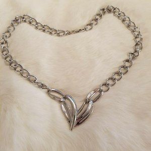 NApier Silver Statement Heart Necklace 2758